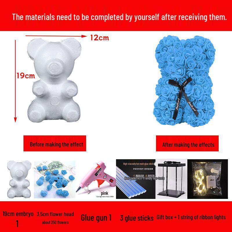 DIY Rose Bear Kit: Creative Foam Bear for Girlfriend's Birthday or Valentine's Day.