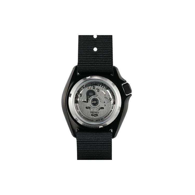 Seiko 5 Series Trendy Street Skateboard Solar Mechanical Movement Nylon Strap Watch Men watches Green SRPJ37K1