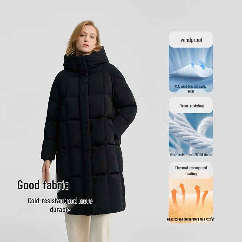 BINJORA Women's Long Hooded 95% Duck Down Puffer Jacket