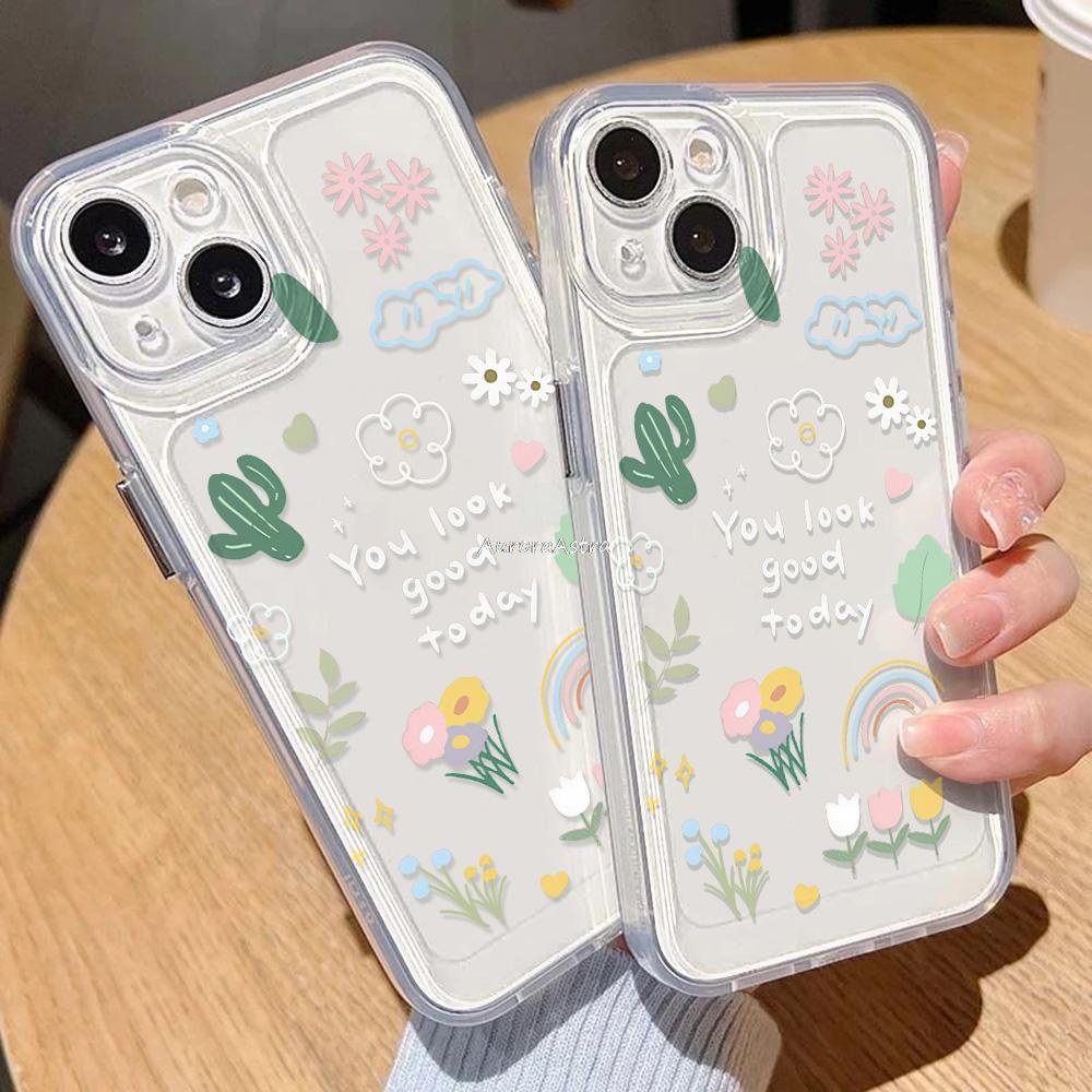 Beautiful Flowers Soft Silicone Funda iPhone Case For iPhone 17 16 15 13 12 11 ProMax Pro Plus Shockproof Carcasa Phone Cases