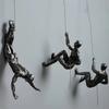 Unique Climbing Man Wall Sculptures European Style Abstract Character Pendant  Home Decor