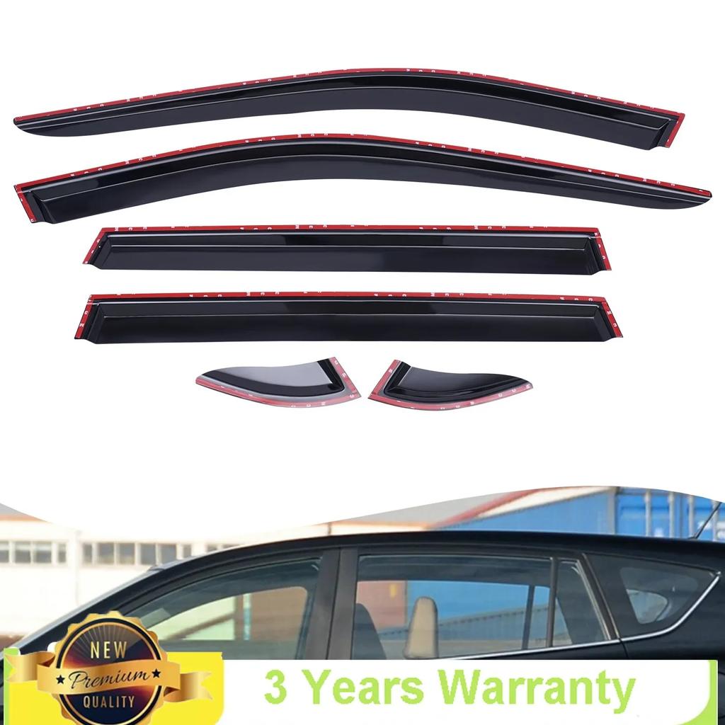 6 Stück Schwarze Außenzubehörteile, Für Toyota RAV4 2019 2020-2025 Fenster-Windabweiser Türvisier Integriertes Design Regen-Sonnenschutz