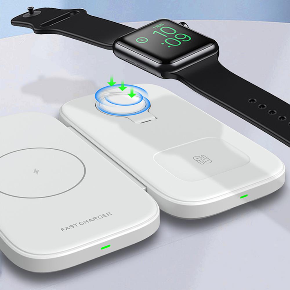 3 in 1 30W kabelloser Ladepad-Ständer für iPhone 15 14 13 12 8 XS Apple Watch iWatch 8 7 6 5 Airprods Schnelllade-Dockstation