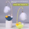 Cat Teaser Stick with Bell Removable Turntable Interactive Toy Easy to Clean for Indoor Kittens Pet Playtime Fun