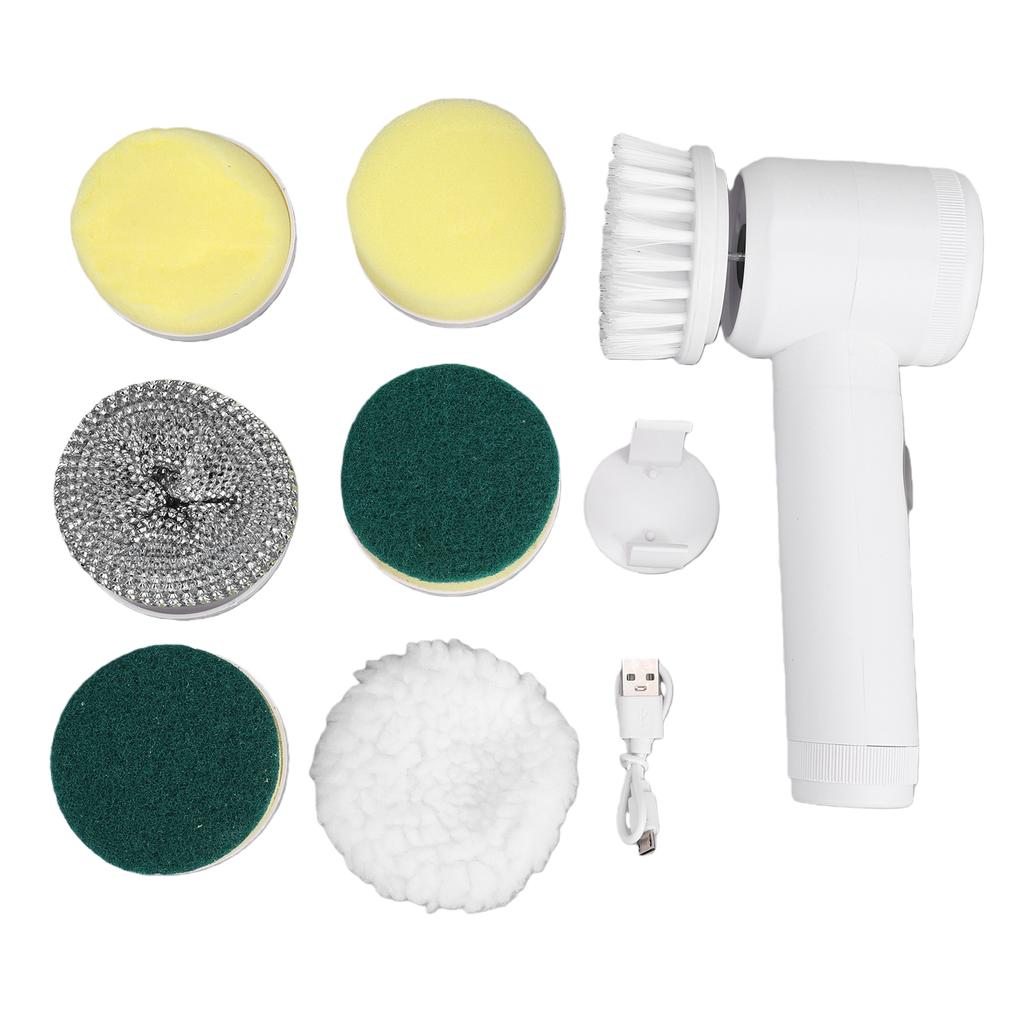 Cordless Cleaning Brush Powerful Handheld Electric Shower Scrubber with 7 Replaceable Heads for Kitchen Windows Tiles