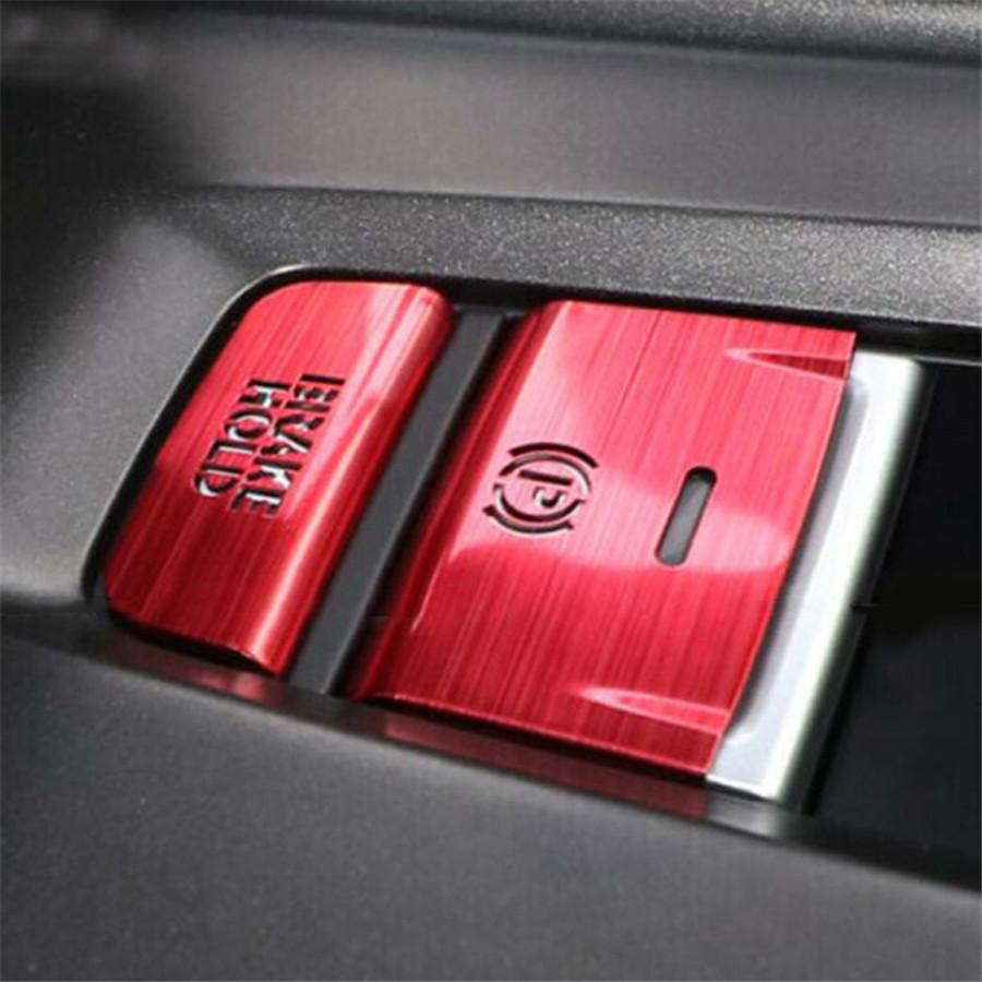 2Pcs Aluminum P Gear BRAKE HOLD Button Cover Trim For Honda Accord 2018-2019 Red