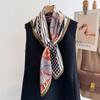 90*90Cm Retro Printed Square Scarf Women Imitation Silk Scarves Bandanas Luxury Travel Shawl Wraps Elegant Hijab Neckerchief
