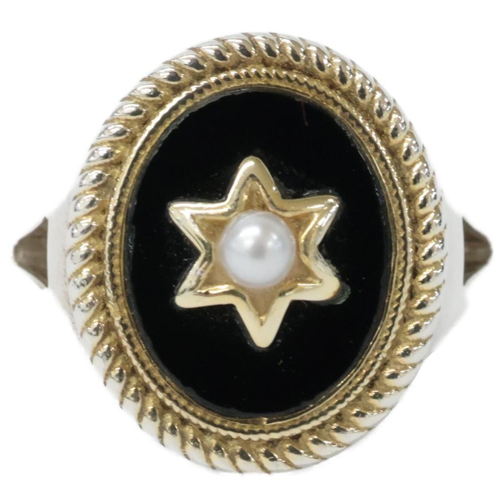 MALUS IENA Exclusive [Excellent Condition] SV925 Onyx Pearl Star Ring Ring SilverUsed