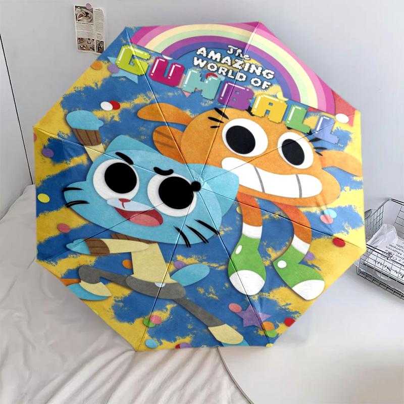 Gumball Darwin Adventure Automatic Umbrella - Suitable Travel Outdoor Portable Umbrella Birthday Gift Daily Essentials