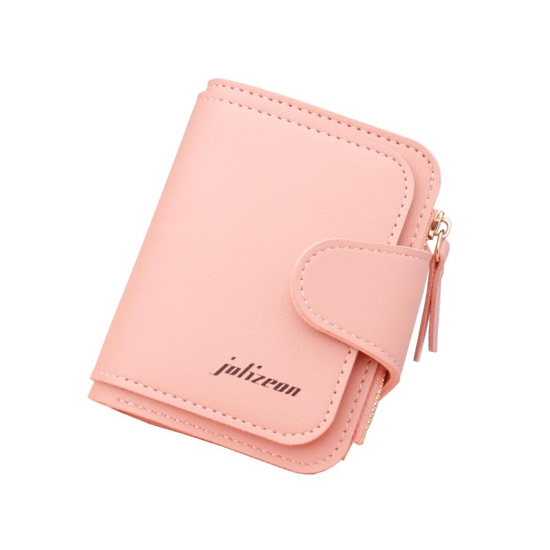 IELGY small wallet women s fashion short style compact folding wallet simple multifunctional zipper style