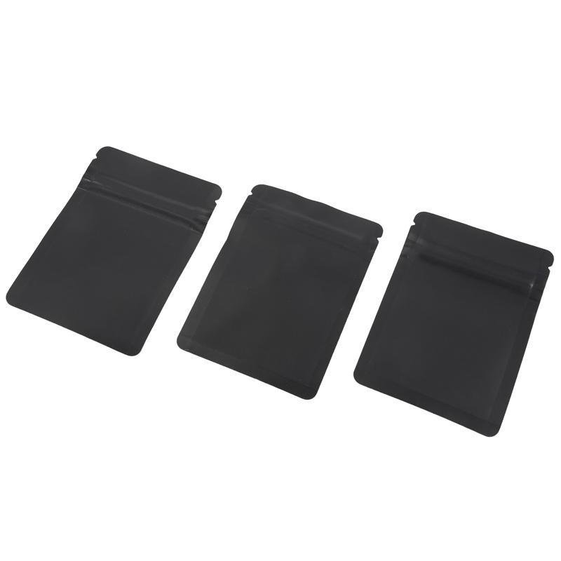 Abgh-100 Pack Geruchsdichte Beutel - 3 X 4 Zoll Wiederverschließbare Mylar-Beutel Folienbeutel Flacher Reißverschlussbeutel Mattes Schwarz Qualität