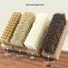 Square Beechwood Horsehair & Boar Bristle Soft Brush for Polishing and Dust Removal on Leather Shoes, Seats, and Cars.