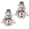 Set Of 2 LED Illuminated Snowmen with Seasonal Attire Christmas Home Ornament Stylish Festival Office Decorative Lamp