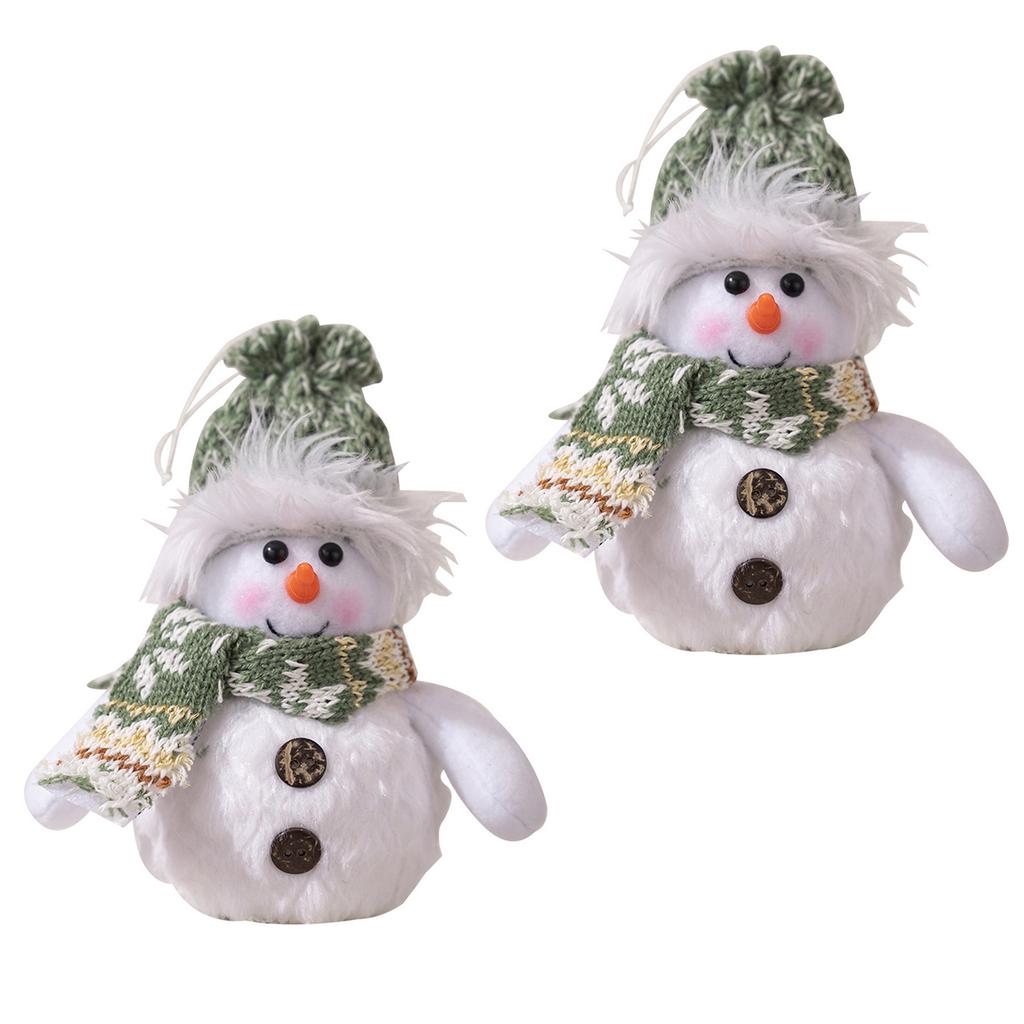 Set Of 2 LED Illuminated Snowmen with Seasonal Attire Christmas Home Ornament Stylish Festival Office Decorative Lamp