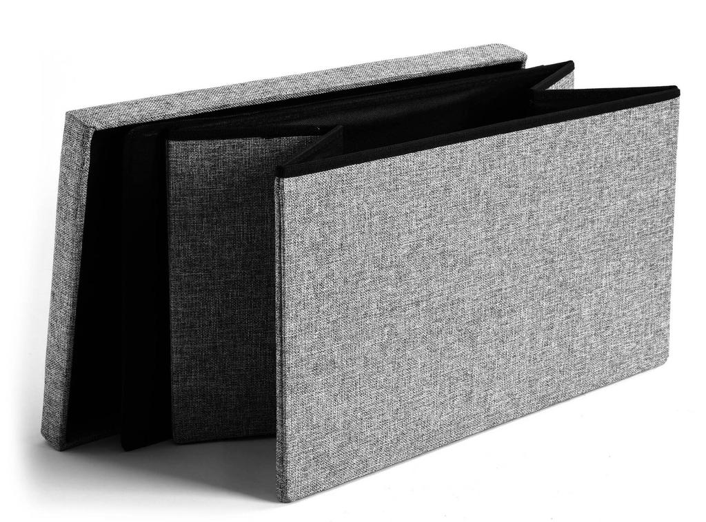 Folding fabric pouf DIEGO gray size XL