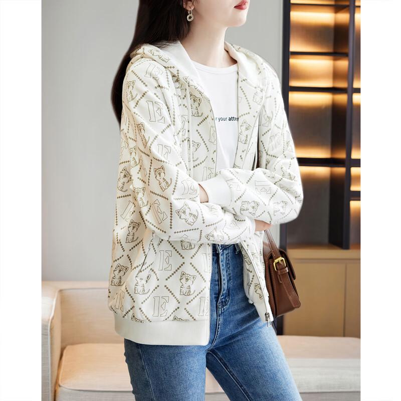DME Women s Hooded Letter Print Short Jacket S