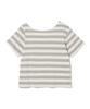 MILLO WOMEN Off-Shoulder Striped T-Shirt [Melange Gray]