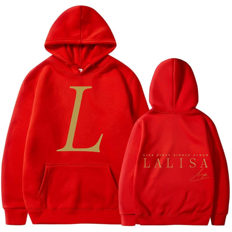 LISA SOLO Debut Album LALISA Surrounding the Same Hoodie Spring Autumn and Winter Kpop Pullover Casual Sweater