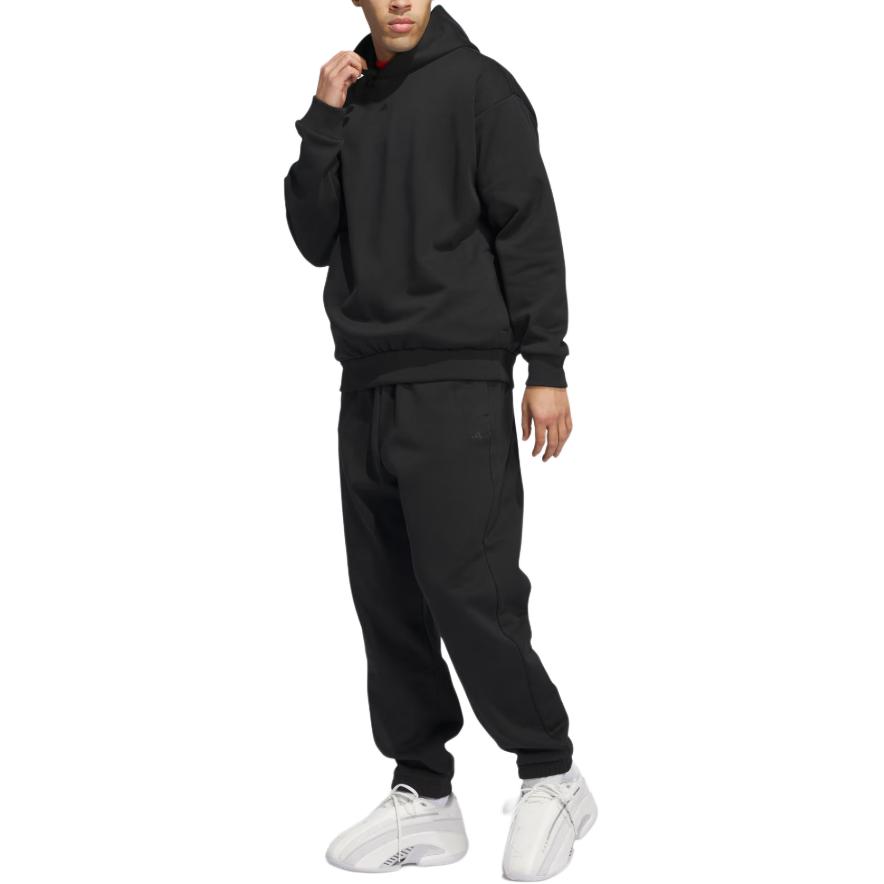 adidas Basketball FW24 Fleece Hoodie The 2025 Collection Chapter 01 Series Letter Print Versatile Loose-Fit Pullover Sweatshirt Unisex Hoodies IZ4907