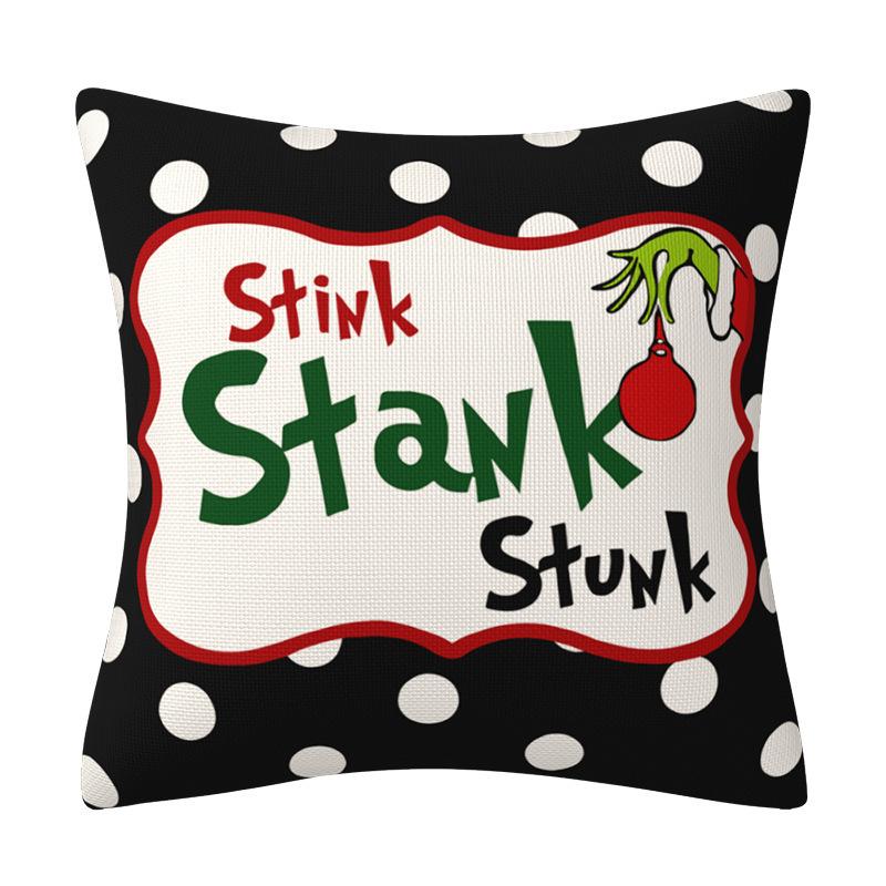 Grinch Christmas Pillowcase Home Christmas Decoration Cushion Sofa Pillowcase