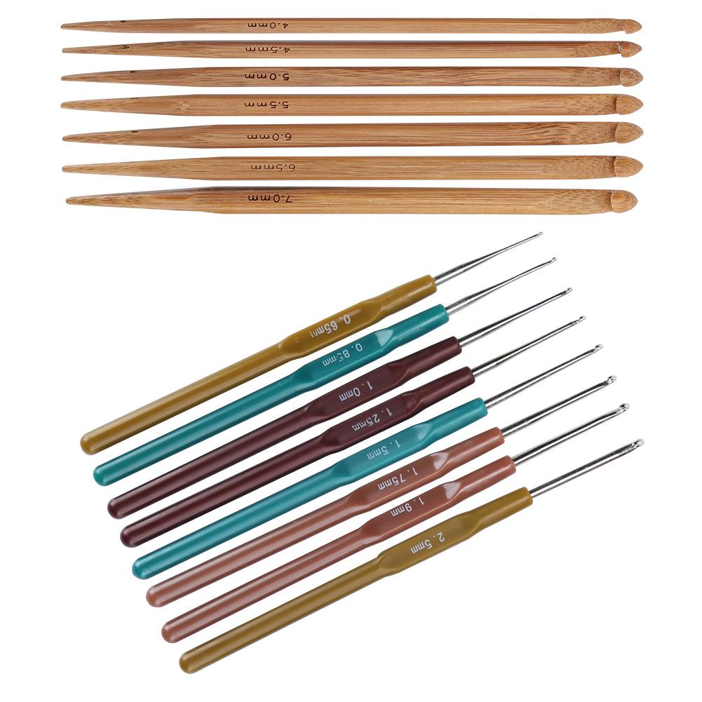 Crochet Set Sweater Needle Plastic Handle Fine Lace Knitting Carbonized Bamboo Crochets
