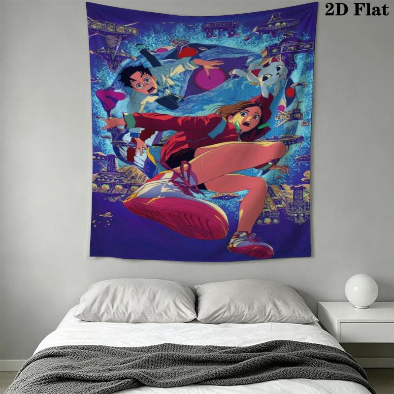 Dandadan Wall Tapestry Aesthetic Wall Hanging Printed Fabric Blanket Decorative Tapestries for Bedroom Living Room Home Decor