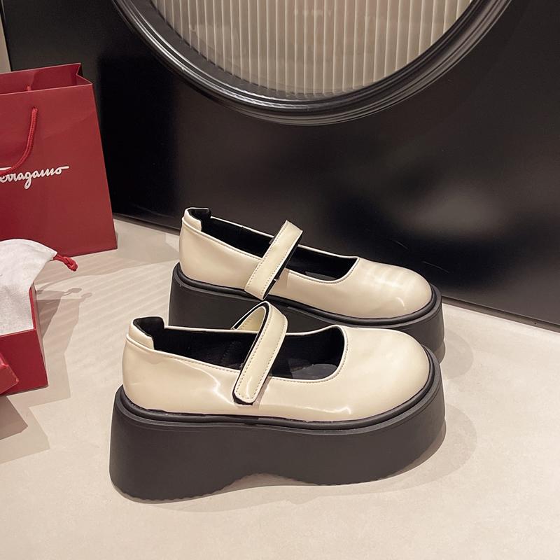 Ladies Thick-soled Mary Jane Flats Women's Spring Summer 2025 New Style Japanese Jk Heightened Female Black Small Leather Shoes