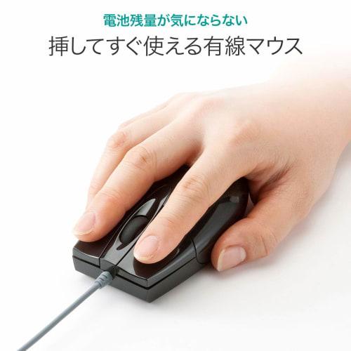 Sanwa Supply Wired Blue LED Mouse (USB-PS/2 Conversion Adapter Included) Black MA-BL3UPBKN