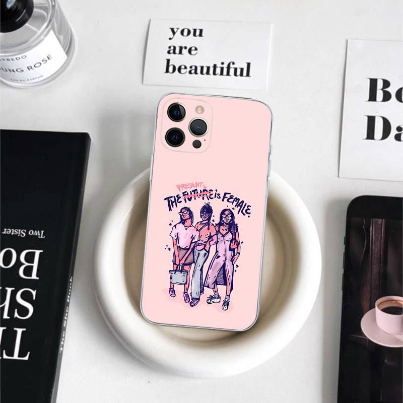 Feminist Feminism Aesthetics Girl For iPhone 17 16 15 14 13 12 Mini 11 Pro Max Transparent Case