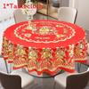 Pvc Round Square Tablecloth With Geometric Pattern For Home Dining And Holiday Decor
