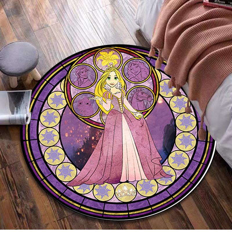 

Princess Circular Rug Office Decorative Carpet For Living Room Bedroom Door Mat Floor Carpet Computer Chair Area Rug 80x80cm( 31x31in)