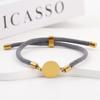 Adjustable 15mm Multi-Color Round Milanese Rope Bracelet with Stainless Steel Cross for Laser UV Printing.
