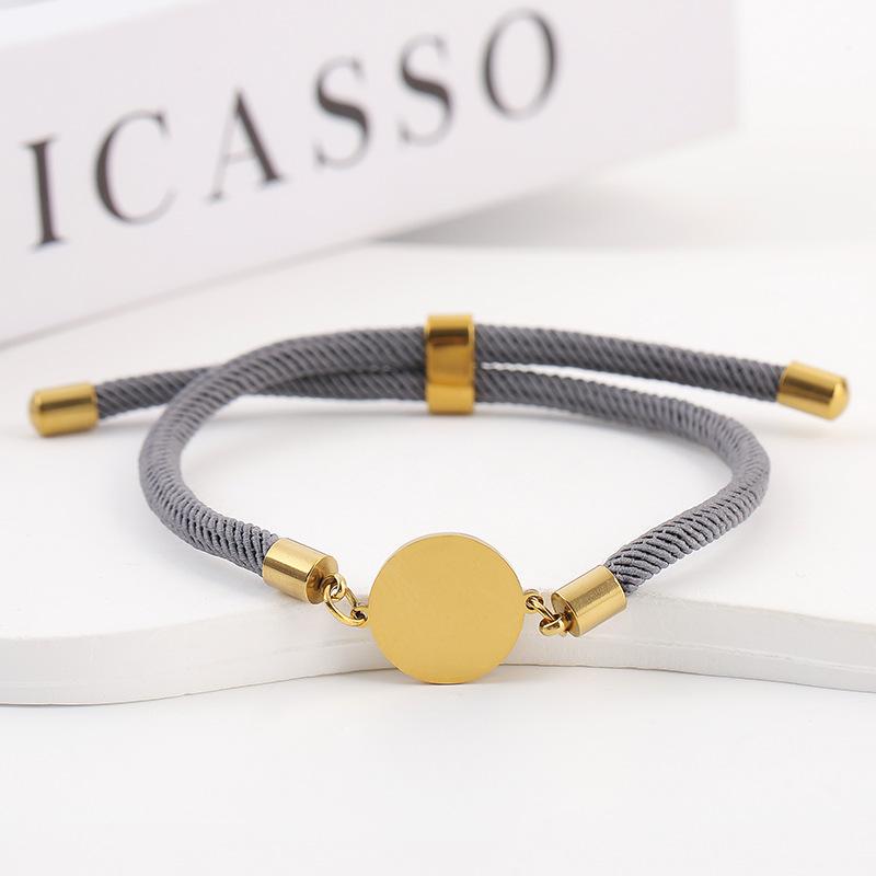 Adjustable 15mm Multi-Color Round Milanese Rope Bracelet with Stainless Steel Cross for Laser UV Printing.