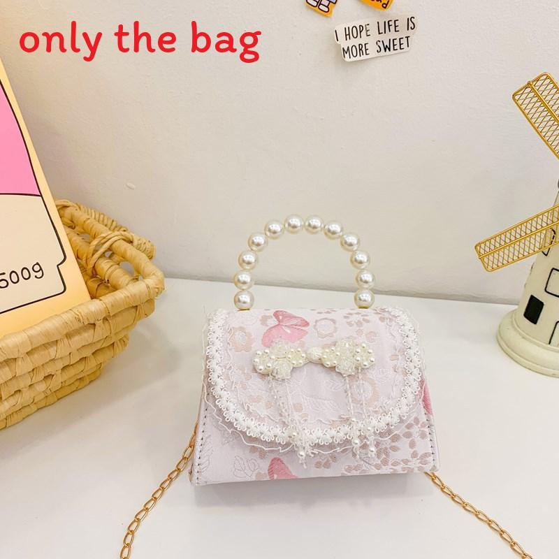 Childrens Cute Princess Crossbody Bag With Artificial Pearl Decoration And Embroidery Design For Daily Use