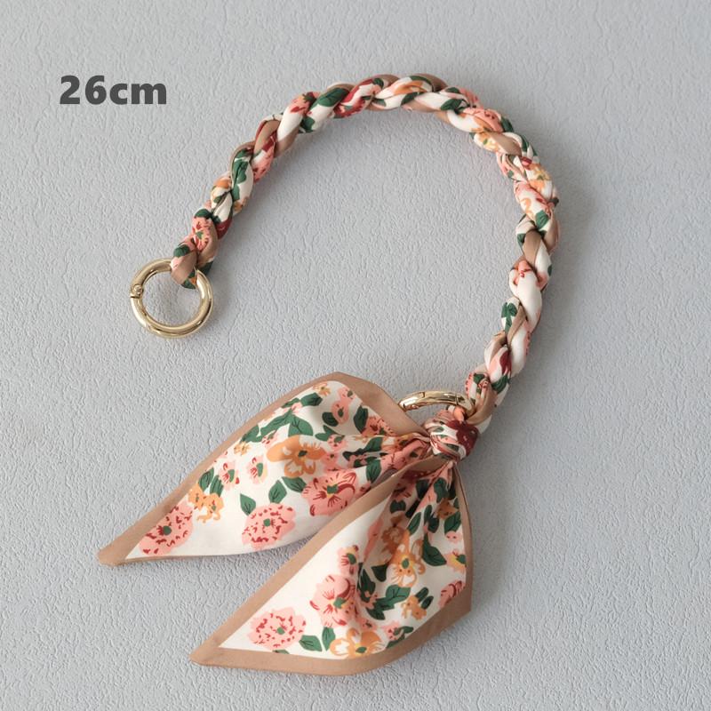 New Fashion Spring Woman Handbag Accessory Part Chains Detachable Replacement Floral Print Silk Strap Women DIY Chain Bag Handls