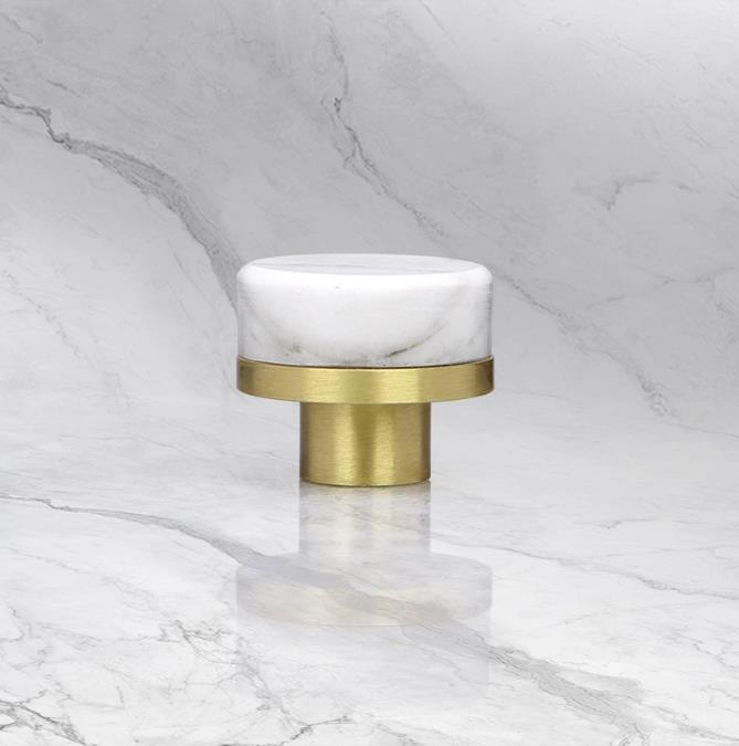 Brass Crystal Marble Handle European Light Luxury Diamond Light Ball Drawer Cabinet Wardrobe Door Handle
