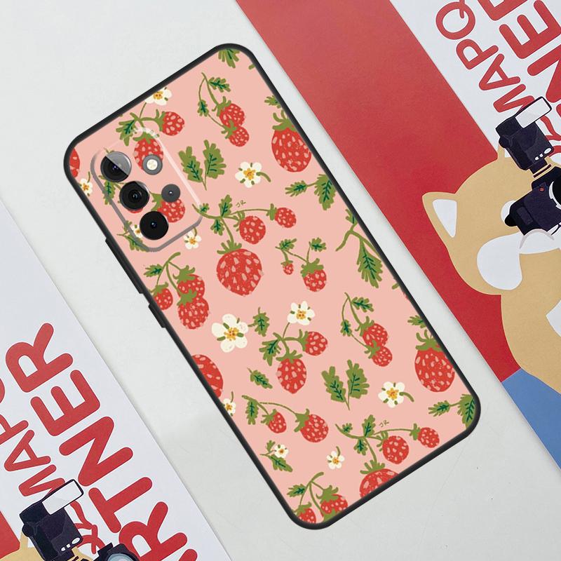 Strawberry Case For Samsung Galaxy A06 A16 A36 A56 A55 A35 A33 A53 A13 A23 A17 A54 A34 A14 A52 A32 A15