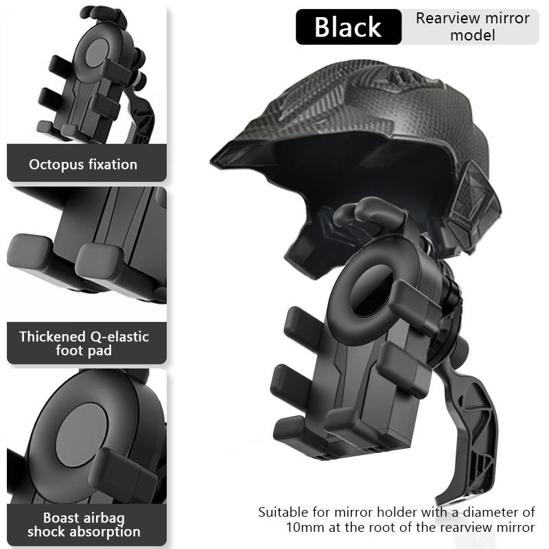 SEAMETAL Motorcycle Cell Phone Holder GPS Shockproof Smartphone Handlebar and Rearview Mirror Mount Airbag Shock Absorber Bracket