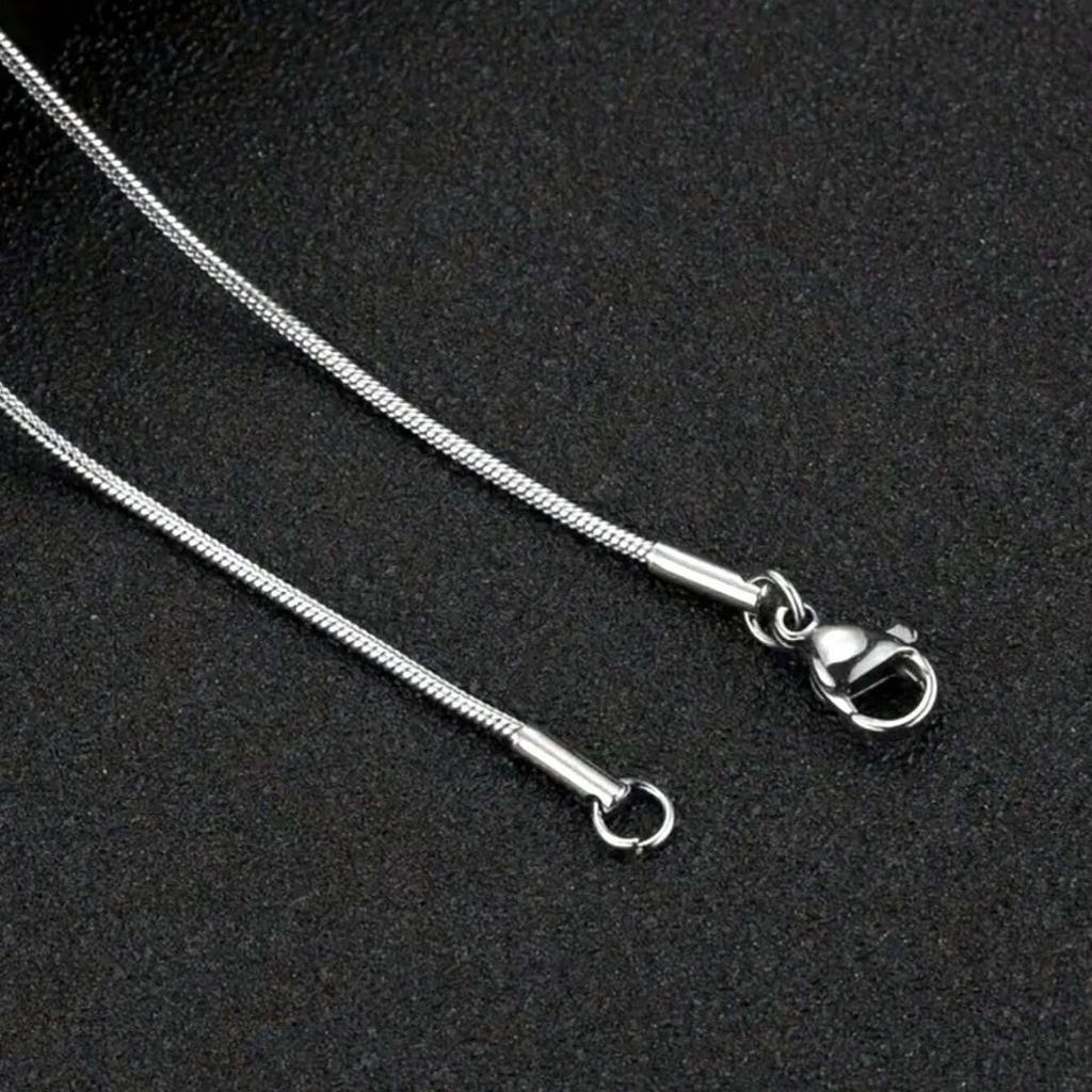 Men's Snake Bone Chain Necklace, 60cm, Stainless Steel, Retro Black Fashion, Ideal for Daily Wear