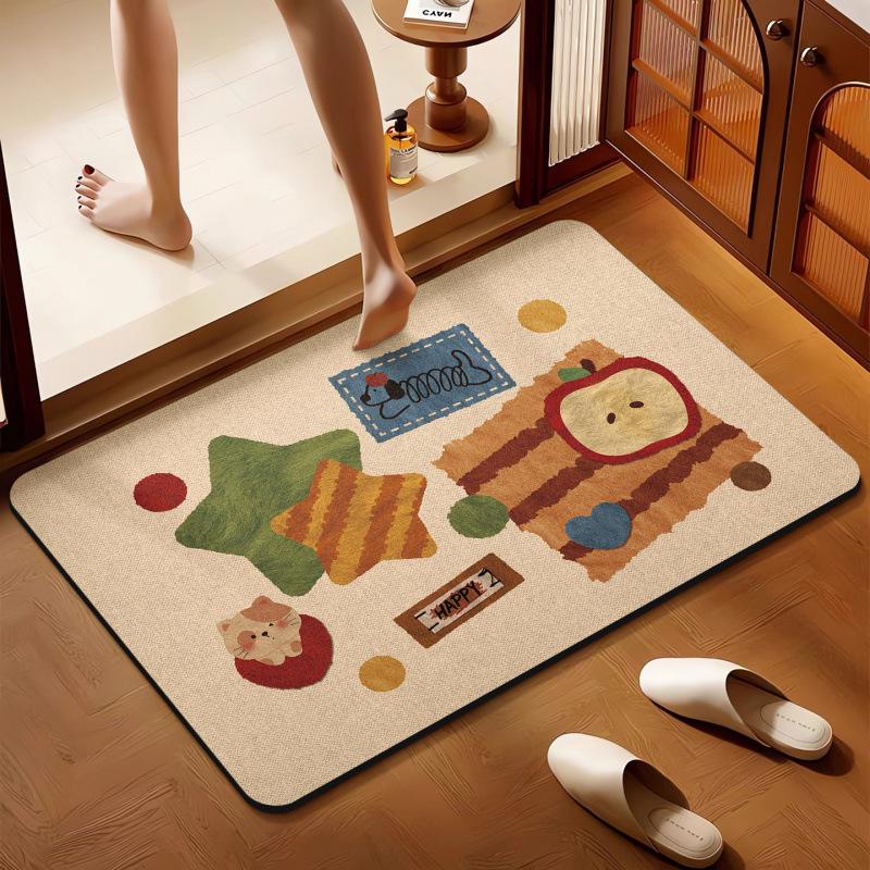 Cartoon Quick-Dry Non-Slip Diatom Mud Bathroom Mat