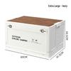 Portable Wheeled Camping Storage Box with Wooden Lid and Side-Opening Access