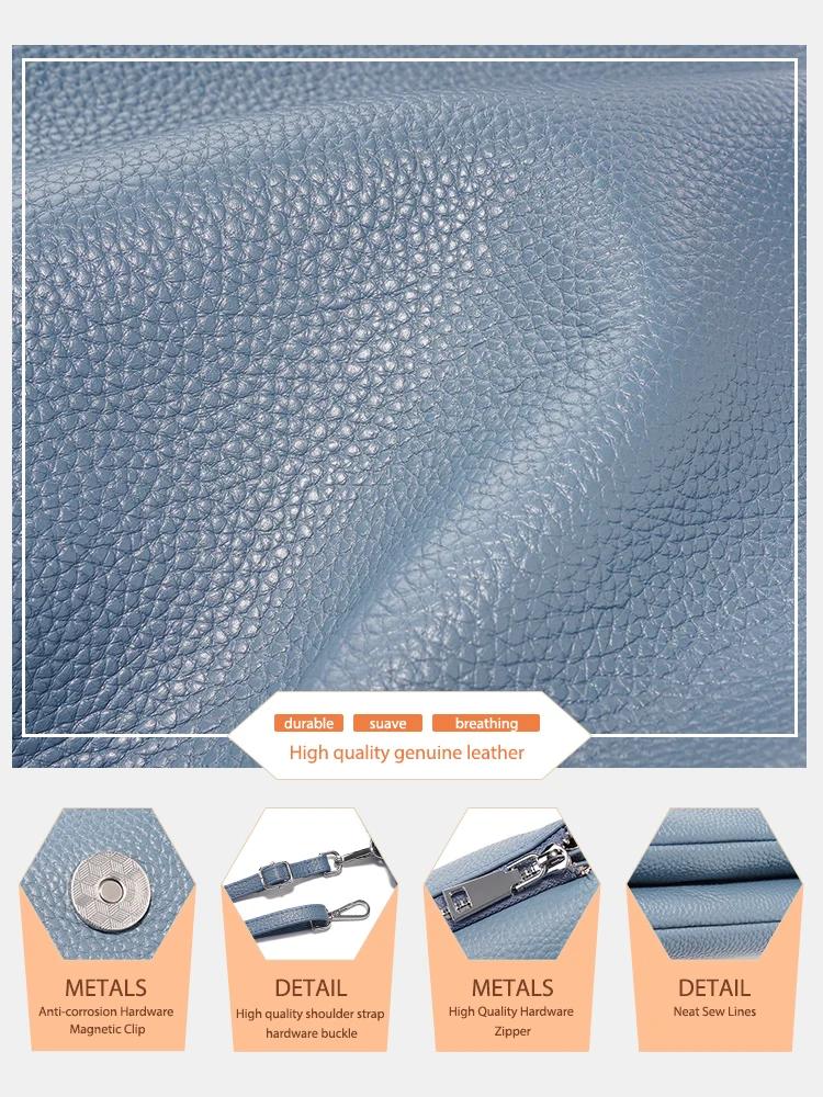 Soft Leather Flap Bag Multiple Pockets Women's Bag Genuine Leather