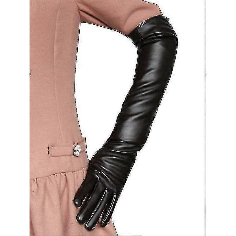 Elegant Mitten Gloves for Women Leather Silky Lining 50cm NS2