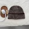 Wool blended new autumn and winter big head circumference warm knitted hat showing face small wool hat women
