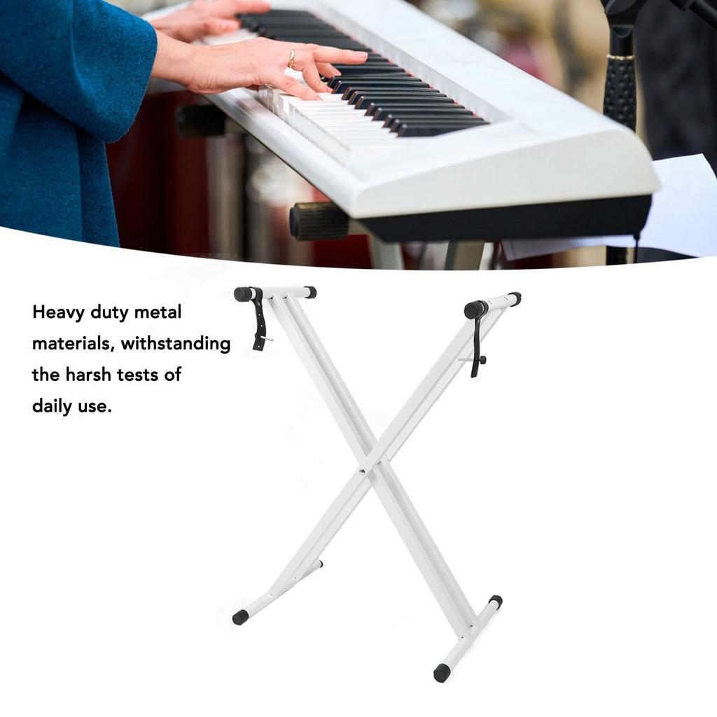Double X Electronic Keyboard Stand for 54-88 Keys - Durable Non-Slip X Keyboard Stand for Digital Pianos - Height and Width Stand