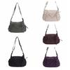 Multiple Pockets Nylon Shoulder Bag Grid Hobo Bag Sweet Bow Crossbody Bag  Outdoor