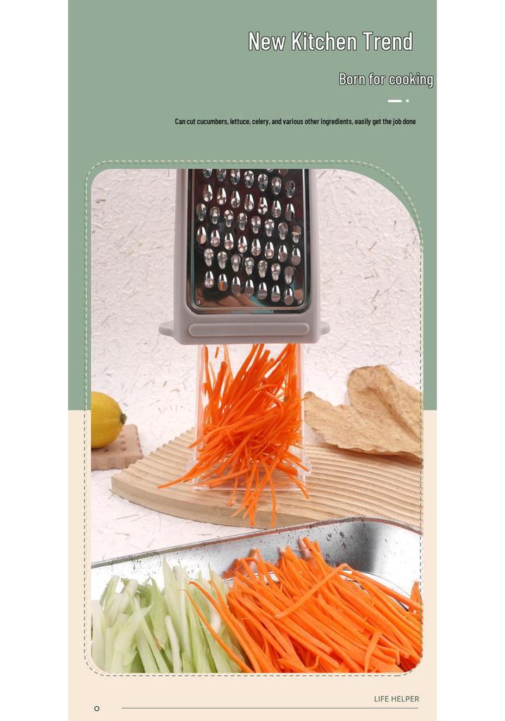Multi-Functional Stainless Steel 3-in-1 Vegetable Grater, Slicer, and Peeler