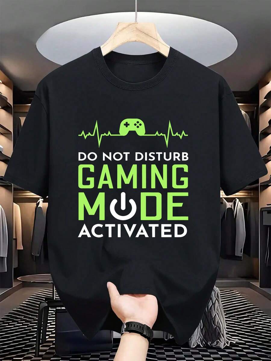 

Unisex S Casual Cotton T-Shirt With Geometric Gaming Graphic S