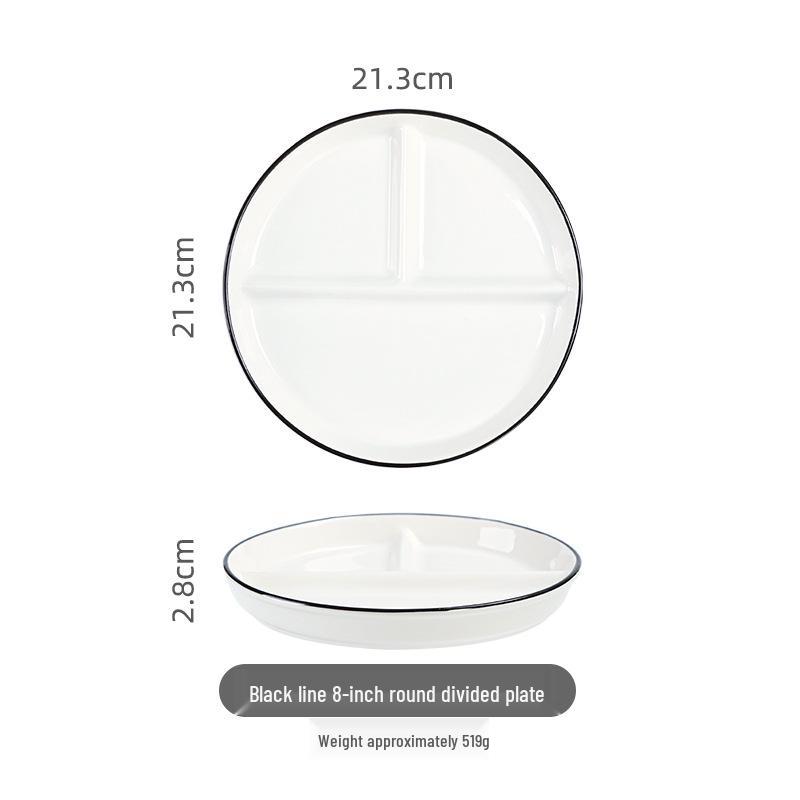 

Portion Control Ceramic Plate: Round 3-Compartment, Square 5-Compartment for Diet & Kids Meals