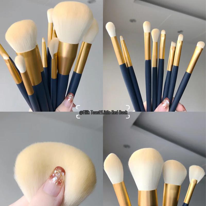 Star Motion Beginner Makeup Brush Set: Soft Hair Powder, Eyeshadow, Blush, and Highlight Brushes.